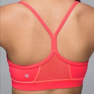 Lululemon Flow Y Bra IV 6 Electric Coral